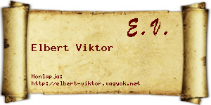 Elbert Viktor névjegykártya